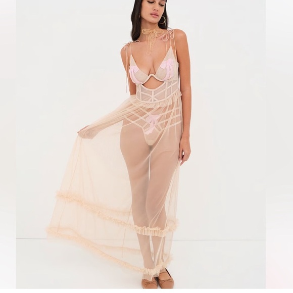 For Love and Lemons Akeria Slip Maxi Dress - Picture 1 of 7